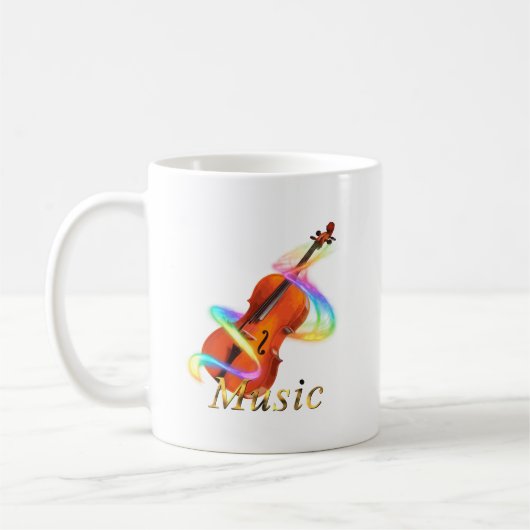 Rainbow Violin コーヒーマグカップ (左)