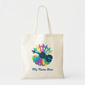 Rainbow Violin Tote Bag-Add Your Own Name トートバッグ
