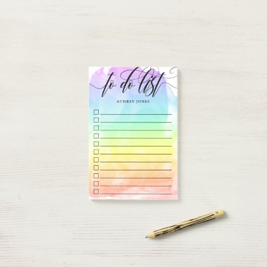 Rainbow Water Color Washチェックボックスをオンにして一覧を表示 ポストイット (デスク上)