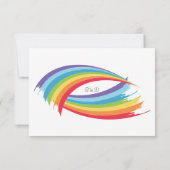 Rainbow Wave Beautiful LGBT結婚の親切な回答 出欠カード (裏面)