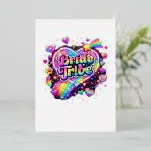 Rainbow Wedding Brides Maids Bachelorette Party 箔招待状 (立ち正面)