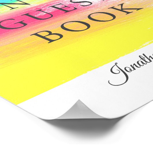 Rainbow Wedding Please Sign Our Guest Book Poster ポスター (角)