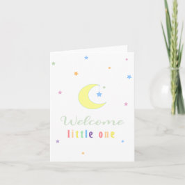 Rainbow Welcome Little One Moon and Stars カード