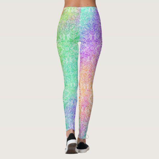 Rainbow & White Medallion Leggings レギンス (裏面)