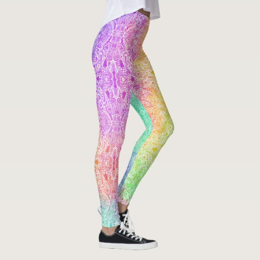 Rainbow & White Medallion Leggings レギンス (右)