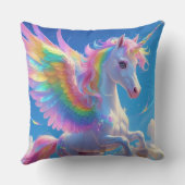 Rainbow Winged Prancing Unicorn クッション (裏面)