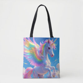 Rainbow Winged Prancing Unicorn トートバッグ