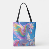 Rainbow Winged Prancing Unicorn トートバッグ (裏面)