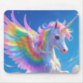 Rainbow Winged Prancing Unicorn マウスパッド (正面)