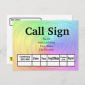 Rainbow & Wire Ham Radio QSLカード ポストカード (正面/裏面)