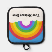 Rainbow with Cloudsのメッセージカスタム表示 鍋敷き (正面)