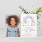 Rainbow with Your Photo誕生日 招待状 (スタンド正面)