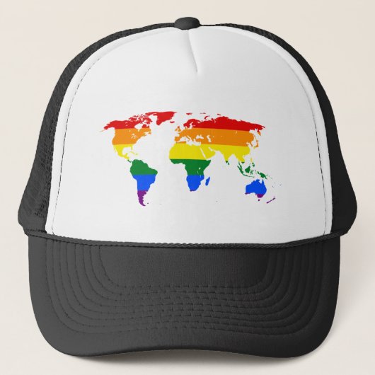 Rainbow world Map キャップ (正面)