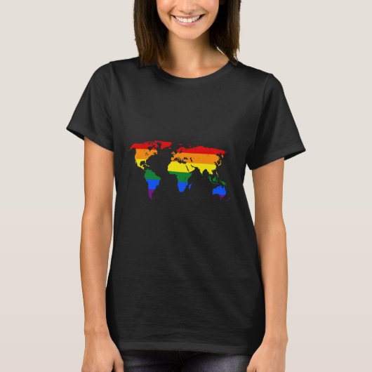 rainbow-world-map-1192306_1920 tシャツ (正面)