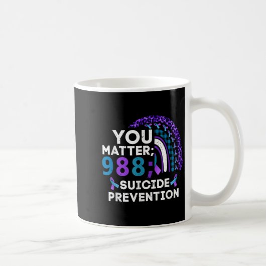 Rainbow You 988 Suicide Prevention Awareness Ribbo コーヒーマグカップ (右)
