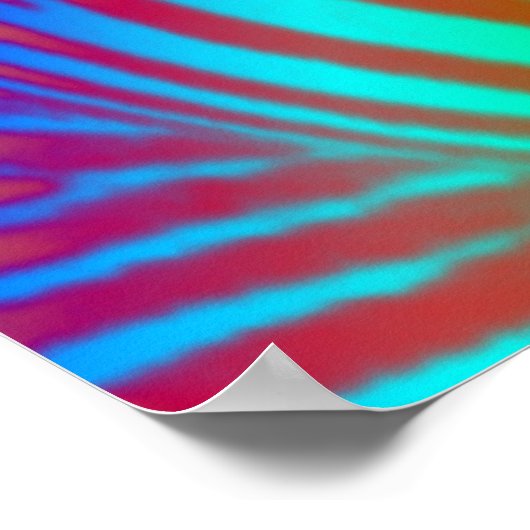 Rainbow Zebra Print ポスター (角)