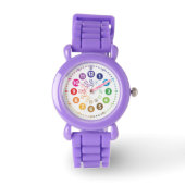 rainbowatch Lernuhr Schulkinder mit Würfel-Design 腕時計 (正面)