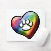 rainbowheartpawprint マウスパッド (マウス)