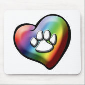rainbowheartpawprint マウスパッド (正面)