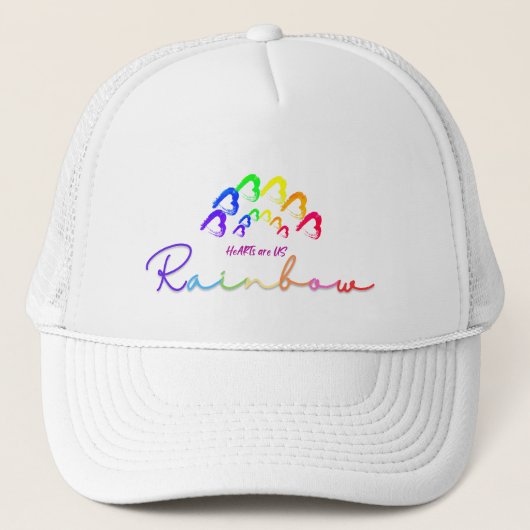 RainbowHearts トラック運転手用ハット キャップ (正面)