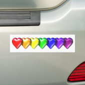 RainbowHearts バンパーステッカー (車上)