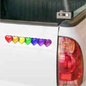 RainbowHearts バンパーステッカー (トラック上)