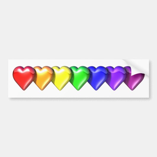 RainbowHearts バンパーステッカー (正面)