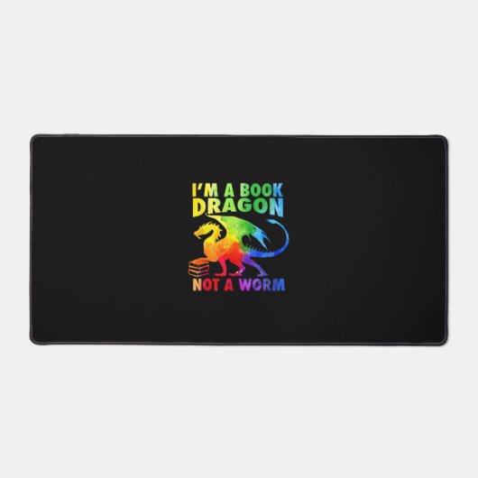 Rainbows私は本ドラゴンではなくワームLGBTゲイPr デスクマット (正面)