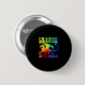 Rainbows私は本ドラゴンではなくワームLGBTゲイPr 缶バッジ (正面&裏面)