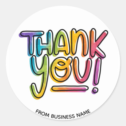 Rainbow's 感謝してい for Businessに感謝していお礼 ラウンドシール (正面)