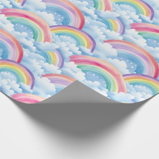  Rainbows and Clouds Pattern ラッピングペーパー (角)