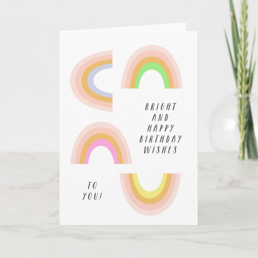 Rainbows Birthday Card, modern, bright, kids カード (正面)