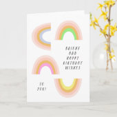 Rainbows Birthday Card, modern, bright, kids カード (黄色い花)