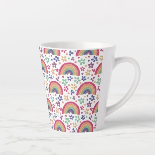 Rainbows & Flowers カフェラテマグ (右)