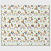 Rainbows Shamrocks Leprechauns St Patrick's Day  ラッピングペーパー (フラット)