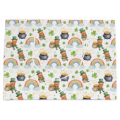Rainbows Shamrocks Leprechauns St Patrick's Day  ラージペーパーバッグ (正面)