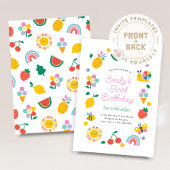 Rainbows Sunshine Party Invite, Summer Birthday 招待状