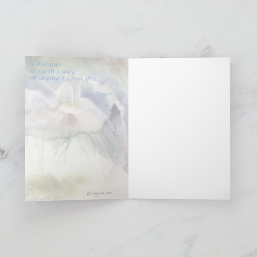 RainbowVolcanoの水彩画の挨拶およびメッセージカード カード (内部)