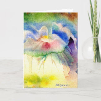 RainbowVolcanoの水彩画の挨拶およびメッセージカード カード