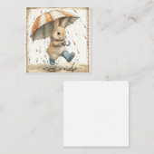 Raindropのリズムと幸せな動物：ウサギ ノートカード (正面/裏面)