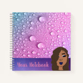 Raindrop Pink And Purple Square Shaped Notebook ノートブック (正面)