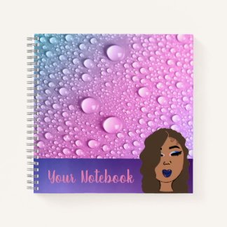 Raindrop Pink And Purple Square Shaped Notebook ノートブック