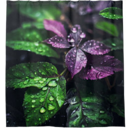 "Raindrop Symphony: 鮮やか離れ" シャワーカーテン