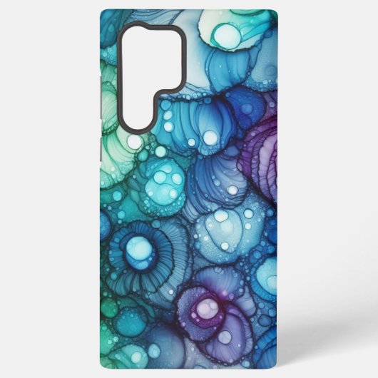 Raindrops Alcohol Ink Samsung Galaxyケース (裏面)