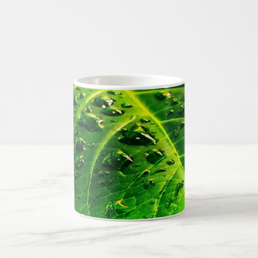 Raindrops on a Leaf コーヒーマグカップ (中央)