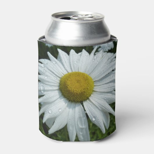Raindrops on Daisy II Wildflower Floral 缶クーラー (缶正面)