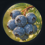 Raindrops on Ripe Blueberries ペーパープレート<br><div class="desc">Ripe blueberries hang from a branch,  adorned with dewdrops,  while the sunlight casts a warm glow around their vibrant blue hue</div>