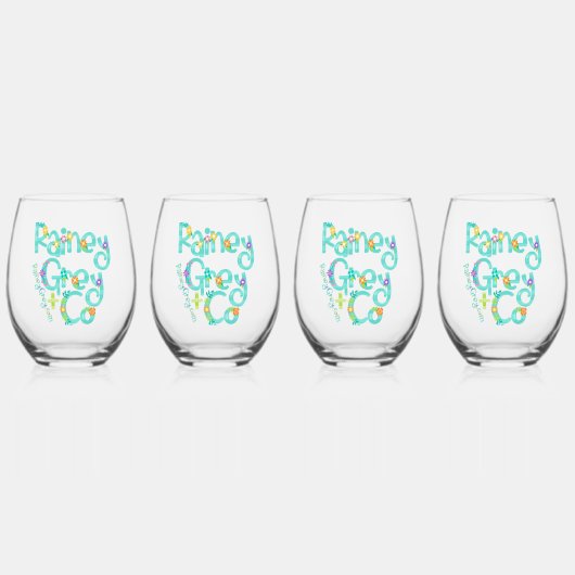 RAINEY GRAY + CO [ロゴ6] ステムなしワイングラス (正面)