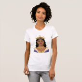 Rainha Brasileira Mulher Poderosa Coroa Dourada Ca Tシャツ (正面フル)
