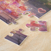 Raining Hearts Colorful umbrella ジグソーパズル (側面)